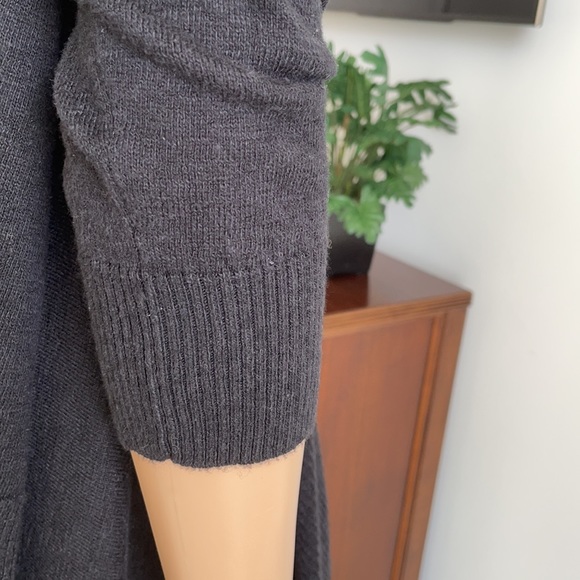 BLACK MODERN CARDIGAN WITH HOOD - Picture 5 of 5